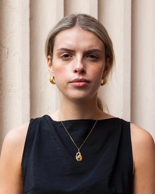 Lines & Current 'Impression' Chunky Hoop Earrings - Gold plated