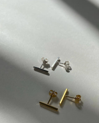Lines and Current - Bar Earrings Gold Plated - Shells Cafe | Shells Little Shop