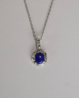 Lines and Current - 'Nox' Molten Lapis Necklace Silver - Shells Cafe | Shells Little Shop