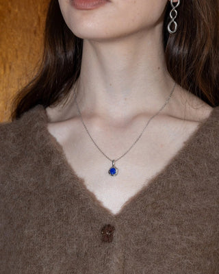 Lines and Current - 'Nox' Molten Lapis Necklace Silver - Shells Cafe | Shells Little Shop
