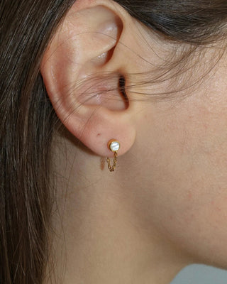 Lines and Current - 'Sigrid' Gold plated Stud Earrings - Shells Cafe | Shells Little Shop
