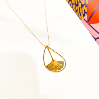 Litchi - Gingko Drop Necklace - Shells Cafe | Shells Little Shop