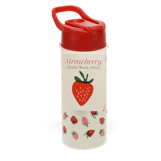 Little Strawberry Bottle - Stainless steel with push button lid 500ml - Shells Cafe | Shells Little Shop