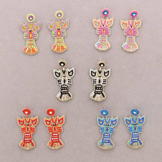 Lobster Beaded Drop Earrings: Combinado 1 - Shells Cafe | Shells Little Shop