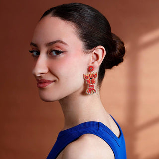 Lobster Beaded Drop Earrings: Combinado 1 - Shells Cafe | Shells Little Shop