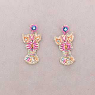 Lobster Beaded Drop Earrings: Combinado 1 - Shells Cafe | Shells Little Shop