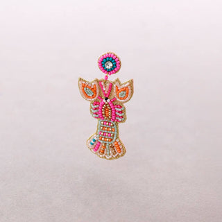Lobster Beaded Drop Earrings: Combinado 1 - Shells Cafe | Shells Little Shop