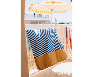 Microfiber Beach Towel Stripes Blues & Beyond - Shells Cafe | Shells Little Shop