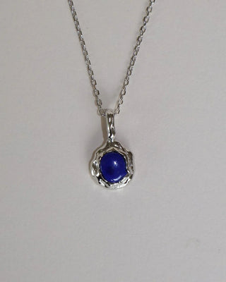 Lines and Current - 'Nox' Molten Lapis Necklace Silver