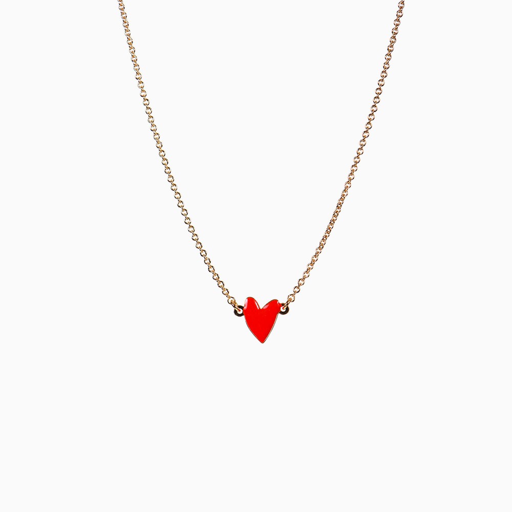 Poppy Red Heart Necklace