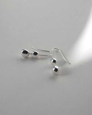 Lines & Current 'Petra' Double Drop Earrings - Silver