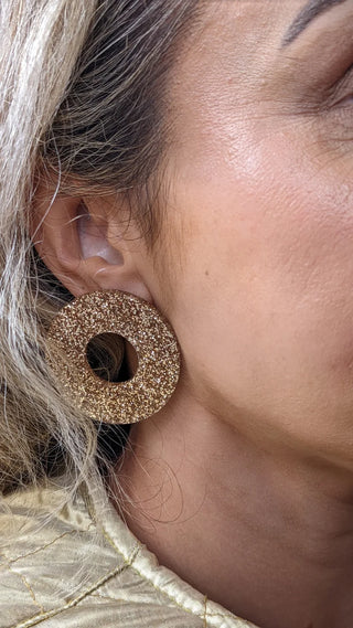 A Little Idea Diana Ross collection - Gold Glitter Earrings