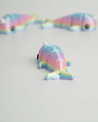 Rainbow Narwhal Articulated Fidget Toy - Shells Cafe | Shells Little Shop
