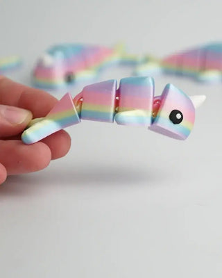 Rainbow Narwhal Articulated Fidget Toy - Shells Cafe | Shells Little Shop