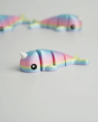 Rainbow Narwhal Articulated Fidget Toy - Shells Cafe | Shells Little Shop