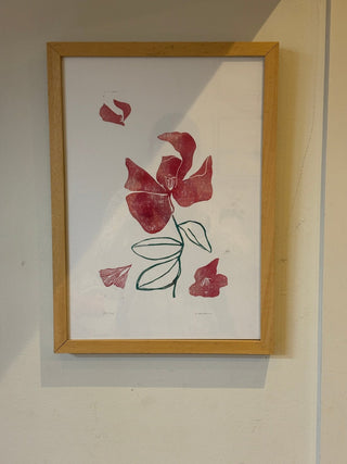 Red Flower Print, framed at Image Framers - Shells Cafe | Shells Little Shop