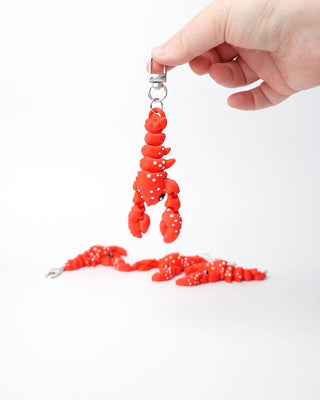 Red Lobster Keychain Articulated Fidget - Shells Cafe | Shells Little Shop