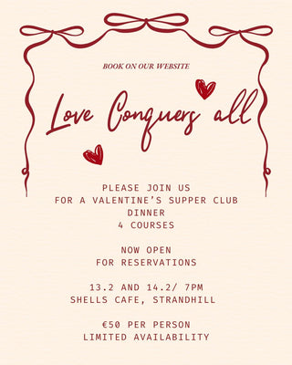 Saturday, 14.2.2026 - Valentine's Shells Supper Club Date Night - Shells Cafe | Shells Little Shop
