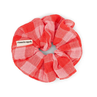 Scrunchie Pink / Red Gingham Check - Shells Cafe | Shells Little Shop