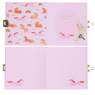 Secret diary with padlock - Unicorn - Shells Cafe | Shells Little Shop