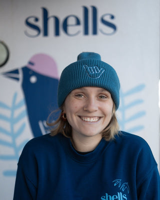 Shells Anthracite Blue Beanie - Shells Cafe | Shells Little Shop