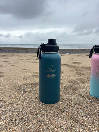 Shells Merch Bottle - Ocean Blue - Shells Cafe | Shells Little Shop