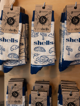 Shells Merch Socks - Shells Cafe | Shells Little Shop