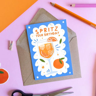 Spritz Your Birthday Card by Claire Schorman