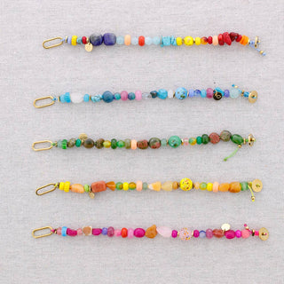 Steel Bracelet with Stone Beads (Child Size): Fucsia - Shells Cafe | Shells Little Shop