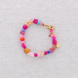 Steel Bracelet with Stone Beads (Child Size): Fucsia - Shells Cafe | Shells Little Shop