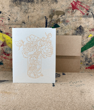 The Pear in Paper - Jar of Flowers - Letterpress