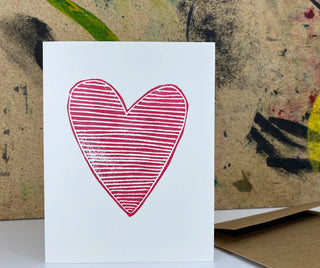 The Pear in Paper - Heart - Linoprint / Letterpress - Shells Cafe | Shells Little Shop