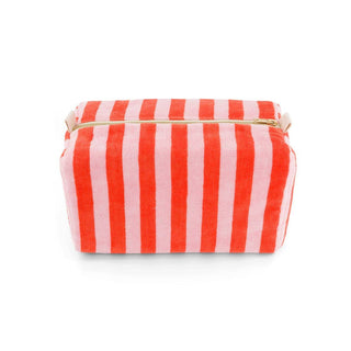VIC TOILETRY BAG TERRY STRIPES PINK / TOMATO - Shells Cafe | Shells Little Shop