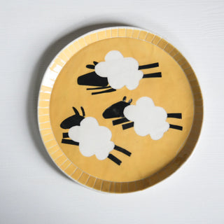 Yellow Sheep Plate by KaroArt