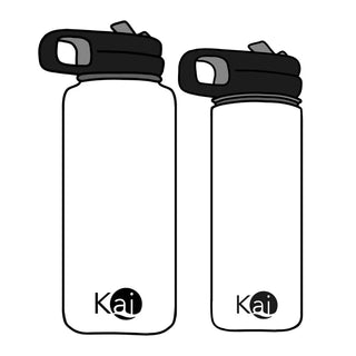White Kai Bottle 1000 ml/32oz - Large - Shells Cafe | Shells Little Shop